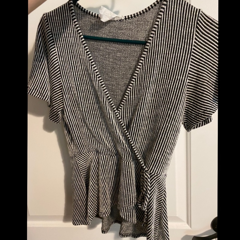 Black and White Stripe Top